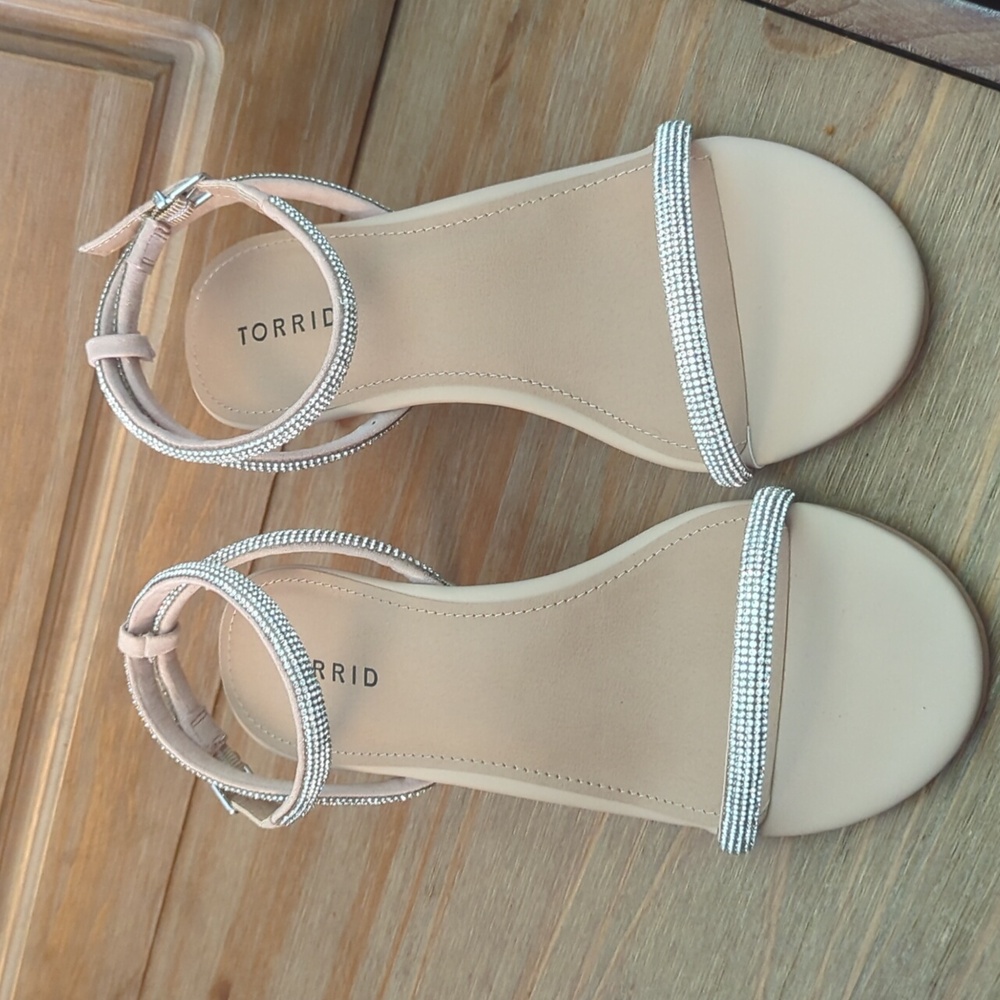 Torrid Nude Ankle Rhinestone Stlo Hl